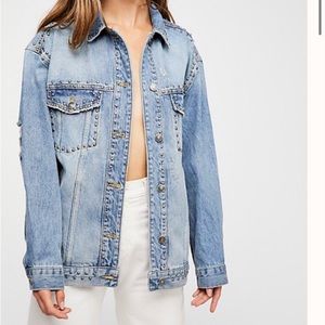 Free People Denim Jacket Studded